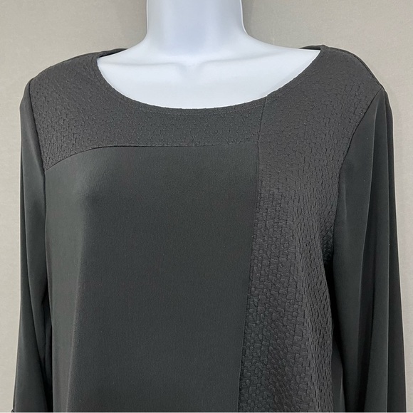 Chicos Black Round Neck 3/4 Sleeve Blouse - Picture 2 of 12